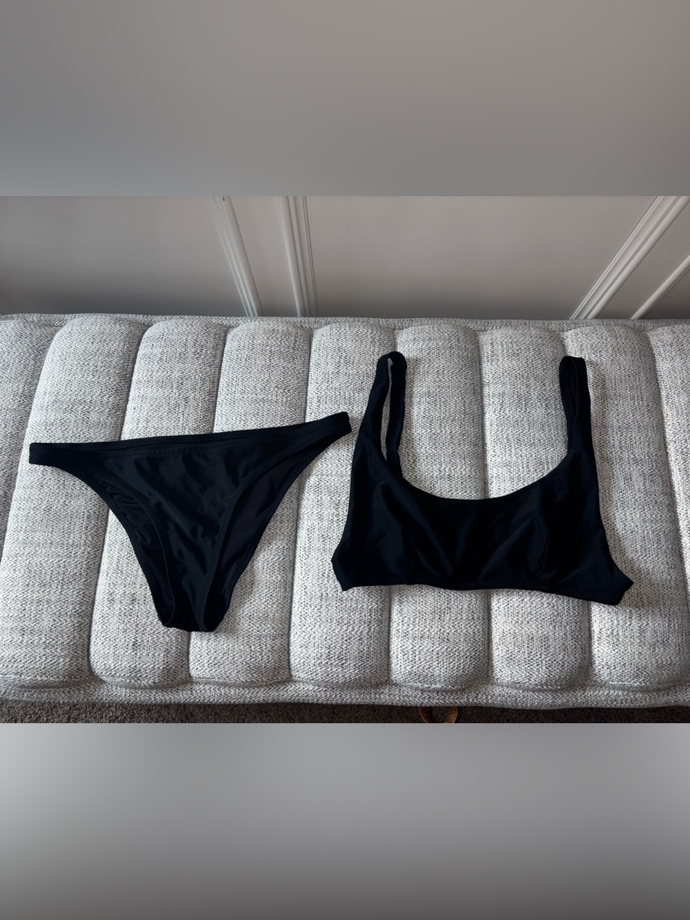 aerie Black Bikini Bottoms - Solid Black